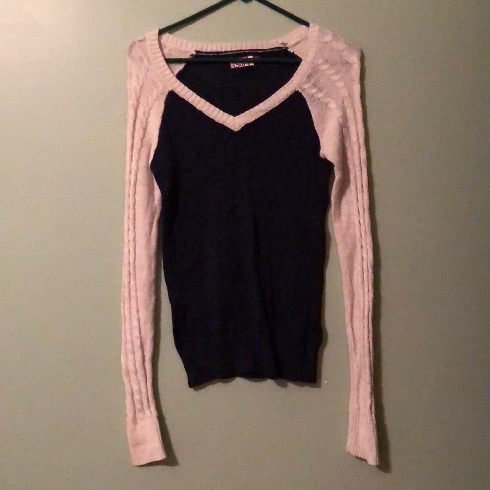 Navy blue and beige sweater